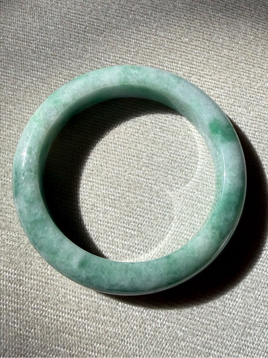 Jewelry - 55.5 Green Burmese Jadeite Jade Bangle Bracelet - Natural Grade A